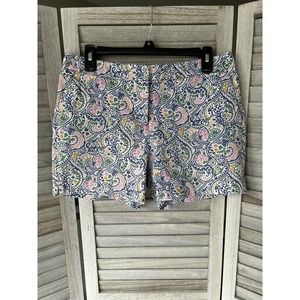 Boden Shorts Women’s 8 Paisley Floral 4" Richmond Shorts High Waist Preppy